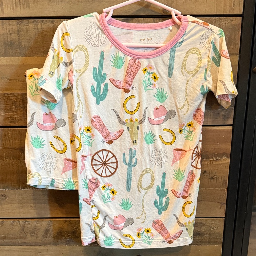 Little Sleepies Pink western Pajama Set